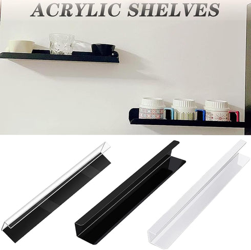 podafu 2 Pack 17 Inch 12 Lbs Super Magnetic Book Shelf Floating Bookshelves for RefrigeratorsWhiteboards and Folders