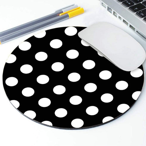 Mouse Pad, Polka Dots Design, Personalized Round Mouse Pad for Office Desk Accessories, 7.9 x 7.9 x 0.12 Inch