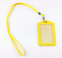 yueton 10pcs Vertical Style Leather Business ID Badge Card Holder with Long Neck Strap Band Lanyard (Yellow)