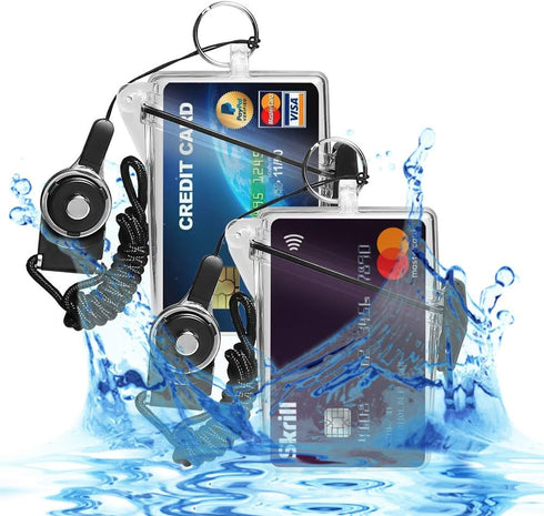 Sport Waterproof ID Card Badge Holder Case with Lanyard, Cover Multiple Credit Cards, Registration, Ins Card, Heavy