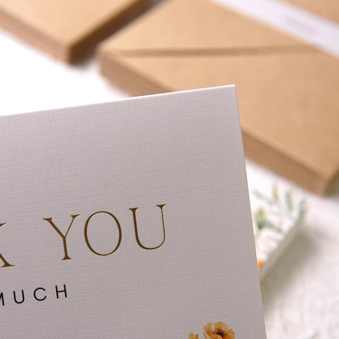 Liheheca 24 Pack 4x6 Inch, Set Wildflower Thank You Cards with Envelopes, bulk, Wax Seal Stickers, Flower Greeting