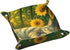 KKdskkds Sleeping Cat On Sunshie Bench Sunflowers Personalized Fun Leather Storage Tray Desktop