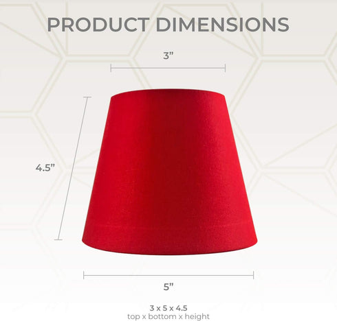 CS-1103-5RED 3 5 4.5, Royal Designs, Inc. Textured Linen Empire Chandelier Shade, x x Red