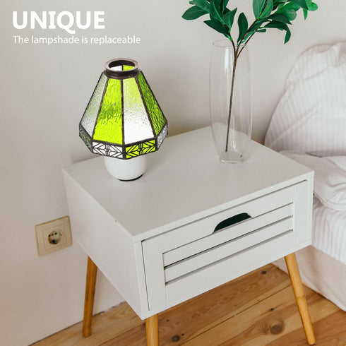 Angoily Vintage Green Glass Lampshade for Pendant Light - Mediterranean Style Replacement Shade for Restaurant Bar Home