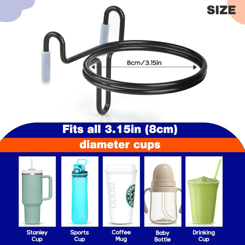 CAPHONT 4 Pcs Shopping Cart Cup Holder, Portable Cup Holder Shopping Carts Drink Holder for Hanging Coffee Cup Drink