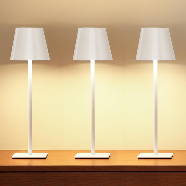 UME 3 Pack Cordless Table Lamp, Battery Operated Lamp - Portable Waterproof