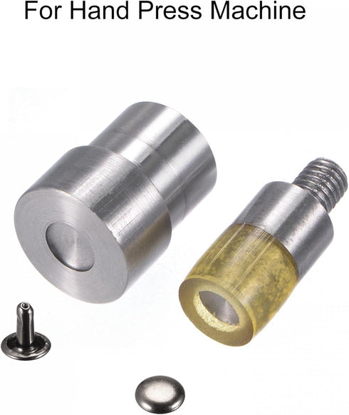 uxcell 9mm Rivet Setter Punch Dies Fasteners Tool Set - Hand Press Machine Stud Carbon Steel and Rubber