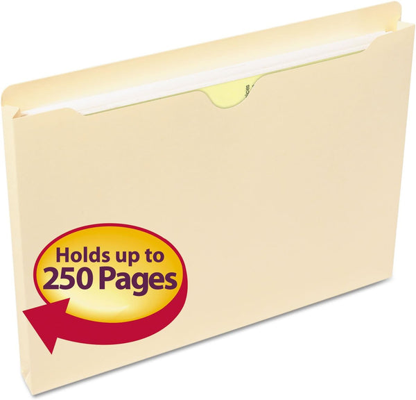 Smead File Jacket, Straight-Cut Tab, 1" Expansion, Letter Size, Manila, 50 per Box