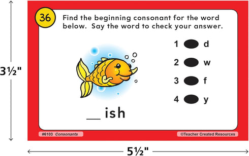 Teacher Created Resources - TCR6103 Power Pen Learning Cards: Consonants, Grade K