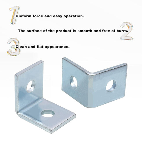 CNQLIS 10 Pcs 2 Hole L Shaped Connector Bracket, Fit for 1-5/8" Wide Taller Strut Channel, Includes Screws