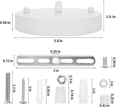 5.8 Inches Sangle Sopffy Pendant Light Canopy Kit, Ceiling Lighting Canopy Kit with All Mounting Hardware Modern