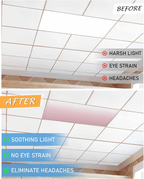 Futuregrace Ceiling,2 Pack 4x2 Magnetic Light Cover for Classroom Drop Ft Fluorescent Light Covers for Office Home