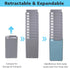 NADAMOO 10-Slot Time Card Holder, Wall-Mounted, Retractable and Expandable Plastic Punch Card Rack, Compatible