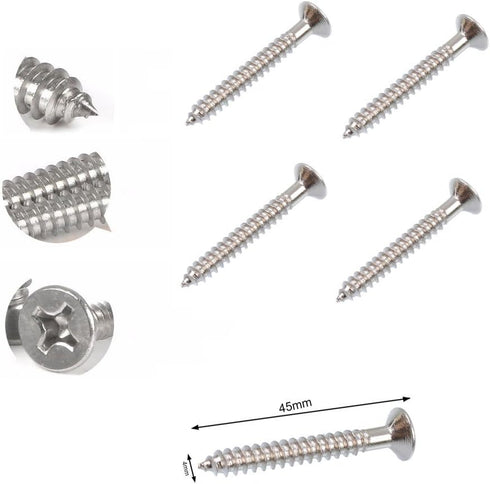 2-Pack M5 Ceiling & Wall Mount Hanging Hardware Fitting Set, 304 Stainless Steel Heavy Duty