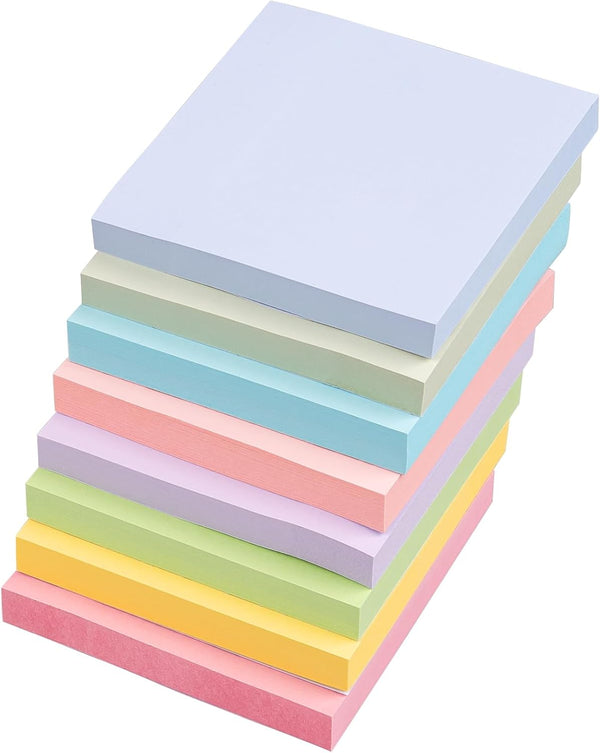 Sticky Notes 3x3 Inches, 8 Pads, 800 Sheets, Premium Sticky Note Pads, Self-Stick Note Pads