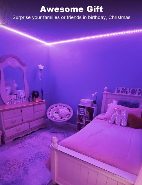 100ft DAYBETTER Smart RGB Led Strip Lights, Led Lights for Bedroom with App Control, Multicolor Changing Led Light