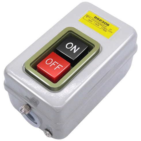 AC 220V/380V Push Button Switch - mxuteuk On/Off Start Stop Switch for 3 Phase Electric Motor Control