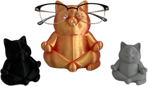Vmohuyktx Animal Eyeglass Holder Meditations Cats Statue Figurines Sunglasses Display Stand, Nightstand Home Desk