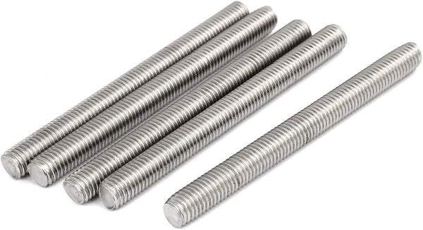 uxcell M10 x 110mm 1.5mm Pitch 304 Stainless Steel Fully Threaded Rods, 5 Pcs