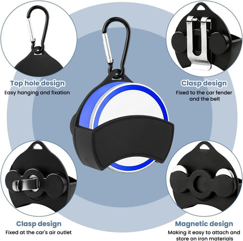 Trivolein 2.75" Zyn Holster Clip, Silicone Belt Clip & Magnetic Mount Compatible with Zyn Belt or Car Sun Visor