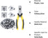 300 Pieces Wire Cage Clips with 1 Piece Wire Cage Buckle Snap Plier for Chicken Pet Dog Cat Cage (Silver, Black, Yellow)
