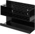 MyGift Wall Mounted Premium Black Acrylic Dry Erase Marker Holder with 16 Slots for Marker Pens and Eraser Storage Tray