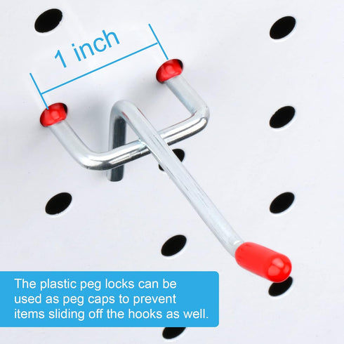 60 Assorted Pegboard Hooks with Bins and 154 Peg Locks/Caps for 1/4 inch & 1/8 Inch Peg Board