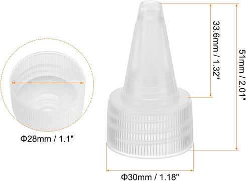 PATIKIL Twist Bottle Caps, 24Pcs 28/410 Squeeze Bottle Cap Replacement for Glue Dispensing Bottles