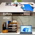 Wooden Desk Organizer - Multifunctional Home Office Art Supplies Organizer, Easy to Assemble (Light MDF Panel)