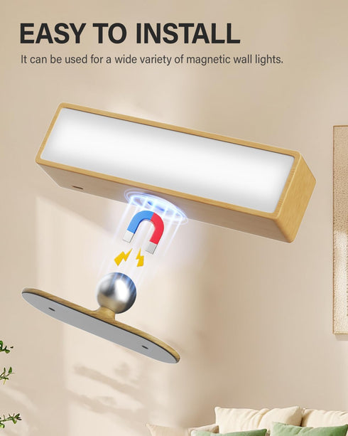2PC 360 Magnetic Replacement Base for Wall Lights, Rotating Universal Wall Sconces Base with Strong Adhesive