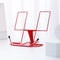 MSDADA Metal Book Stand for Desk, Adjustable Cookbook Holder, Portable Documents Holder with Page Clips (Red)