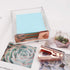 Clear Acrylic Rose Gold Self-Stick Note Cube Holders & Staple Removers Set - 3.5x3.3 Inch Memo Pad