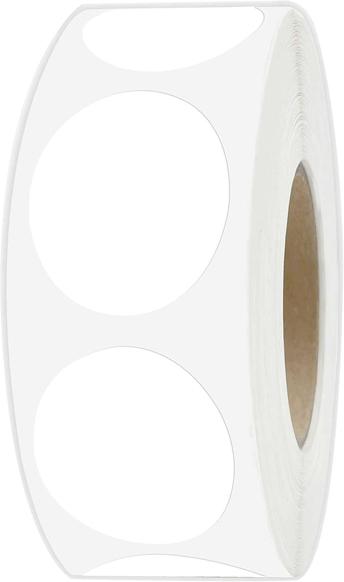 PARLAIM 1" White Round Color Coding Dot Labels on a Roll, 1000 Stickers