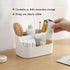 Desk Organizer with 5 Compartments, Office Supplies and Accessories, Makeup Brush Holder, Movable Wooden Partition