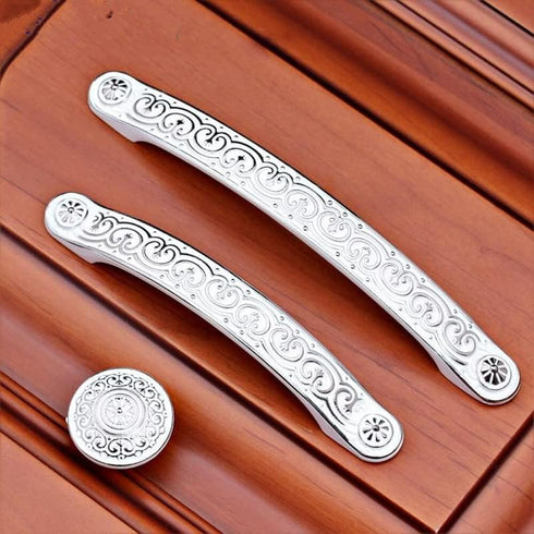 Generic 128mm) Southst European Drawer Bedside Cabinet Door Handle White Silver Cabinet Wardrobe Cabinet Wall Cabinet