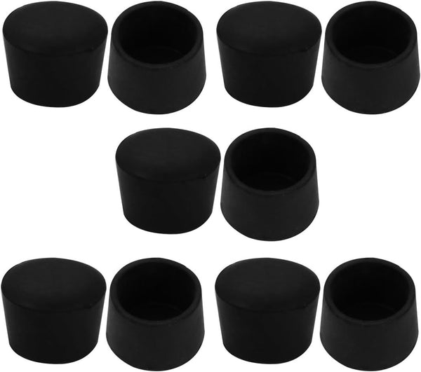 uxcell 10pcs Round Rubber Leg Tip Cap for Furniture Desk Chair, 35mm Inner Diameter Black