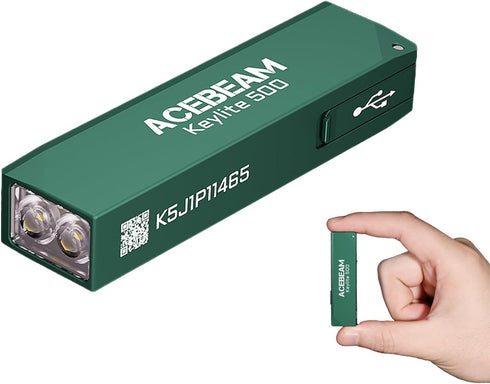 ACEBEAM Keylite 500 High Lumens Keychain Flashlight Rechargeable, Ultra-Compact Flat Pocket EDC