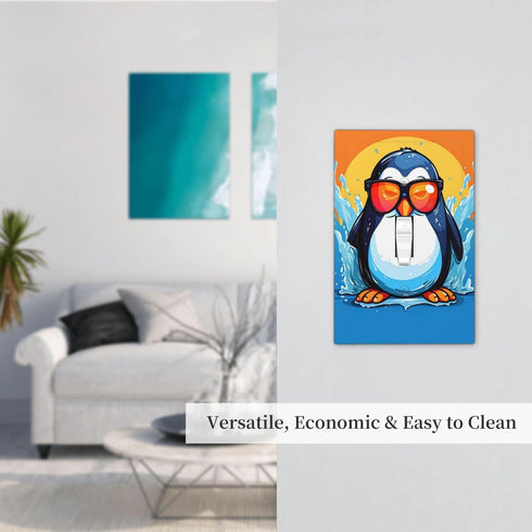 HTSAHKV 3 5 Inch Funny Penguin Wall Plate Light Switch Cover Single Gang Outlet Faceplate Print Plate Cover X