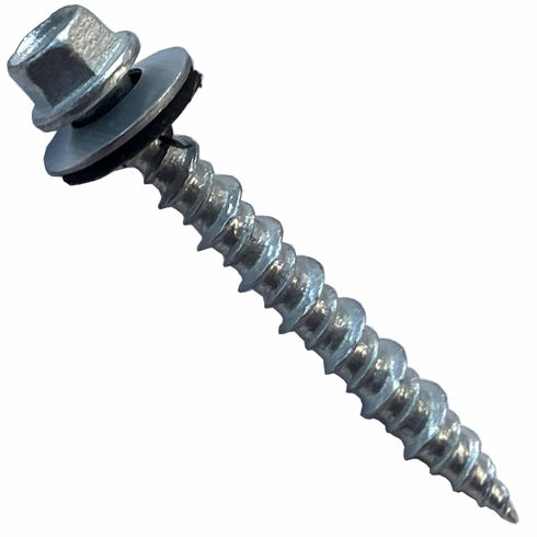 Metal Roofing Screws - #10 x 1.5” – Self Tapping Hex Head with EPDM Rubber Washer for Metal to Wood, Sheds (100)