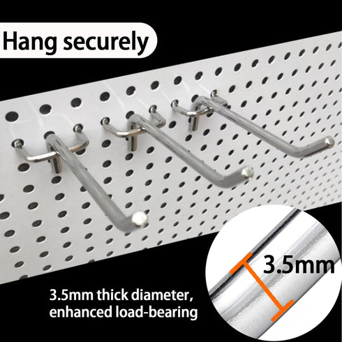 100PCS Heavy Duty Pegboard Hooks for 1/8 & 1/4 Inch Pegboard, Metal Hooks Kits for Hanging Tools