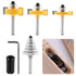 Frandilo 1/4 Inch Set, 3 6 Set (1/16", 1/8", 3/16", 1/4", 5/16", 3/8" 1/4" 1/2" Shank Rabbet Router Bit PCS Rabbeting