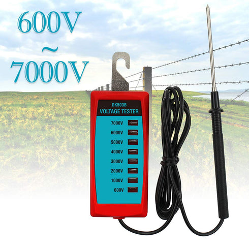 allsun Electric Fence Voltage Tester - Fault Finder Portable Testing Tool for Farming Equipment, Max 600V-7000V Neon