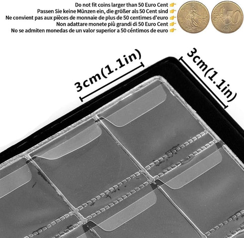 Uncle Paul Coin Album, Coin Holder Coin Collection Book for Penny/Nickel/Dime/One Pound/20 Pence/10 Pence, 120 Pockets
