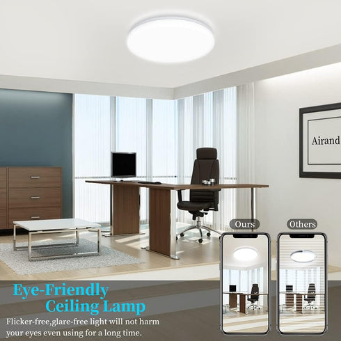 5000K 9.5 Inch 18W 1650LM Airand LED Flush Mount Ceiling Light Daylight LED Ceiling Light Fixture Bathroom Ceiling
