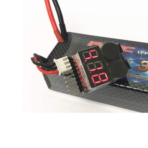 5PCS 2in1 1-8s Lipo Battery Voltage Tester, RC Low Voltage Buzzer Alarm for 1-8s Lipo/Li-ion/LiMn/Li-Fe