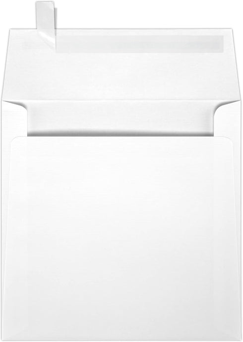 LUXPaper Square Invitation Envelopes | 6 1/4" x 6 1/4" | Peel & Press | White Linen | 80lb Text | 50 Qty