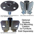 Broad Brimmed Top Hat Caster Socket for 7/16-inch Caster Stem, Set of Four (Piano)