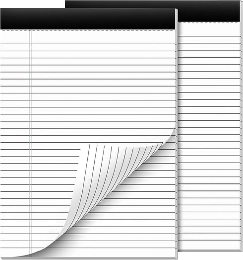 Legal Pads 8.5 x 11 - 2 Pack Writing Pads, Wide Ruled Lined Paper, 30 Sheets Per Legal Pad for School, Office, Home