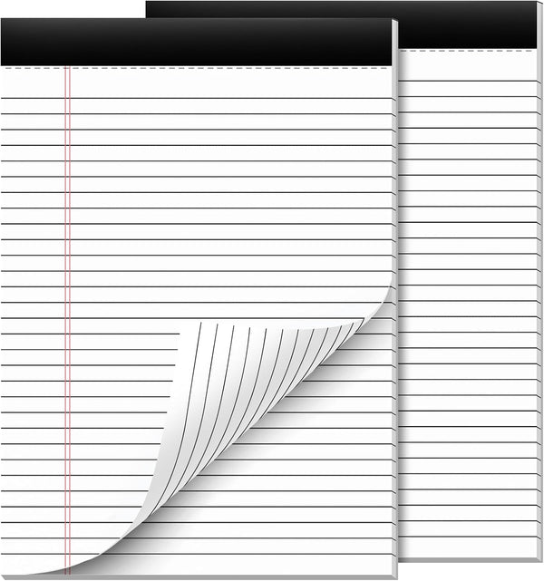Legal Pads 8.5 x 11 - 2 Pack Writing Pads, Wide Ruled Lined Paper, 30 Sheets Per Legal Pad for School, Office, Home