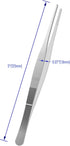 2 PCS 5 Inch Stainless Steel Tweezers, with Straight Round Blunt Serrated Tip, 0.07 Inch Thickness Stainless Steel, Multipurpose Daily Garden Home Lab Craft Repairing Tool